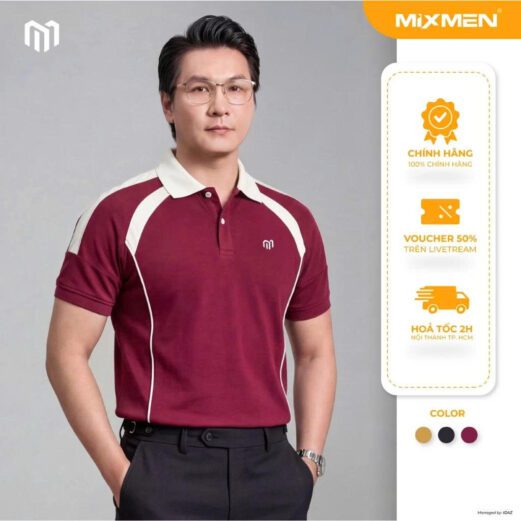 Áo Polo Nam Mixmen MixForm vải cotton intelock, Mặc Chuẩn Mỗi Ngày, dễ mặc, BigSize