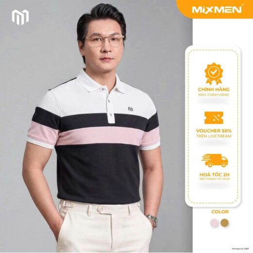 Áo Polo Nam Mixmen X-Elite vải cotton intelock, chuẩn phom, dễ mặc BigSize