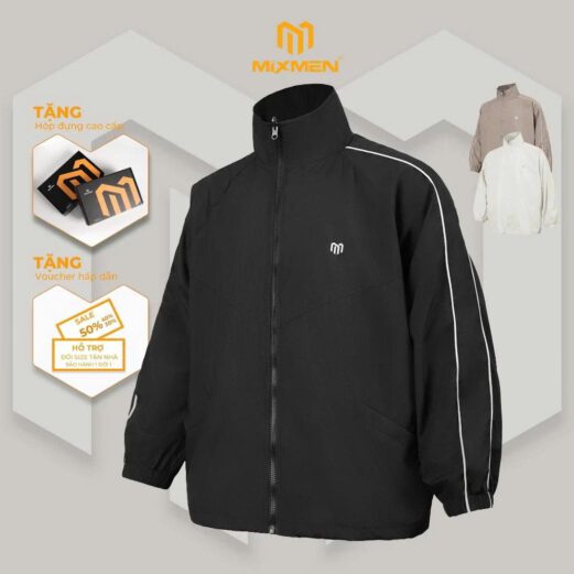 Áo khoác nam Mixmen Mix Flow vải dù, trượt nước, năng động, dễ mặc, bigsize
